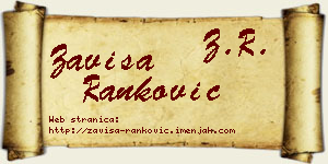 Zaviša Ranković vizit kartica